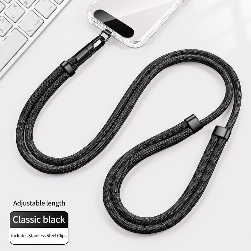 Mobile Phone Lanyard Camera Strap with Stainless Steel Clip, Crossbody or Neck Strap, Ajustable Length 45Cm-85Cm, Comfortable and Durable, Made of Soft Nylon, Compatible for Iphone, Samsung, Xiaomi image number 3