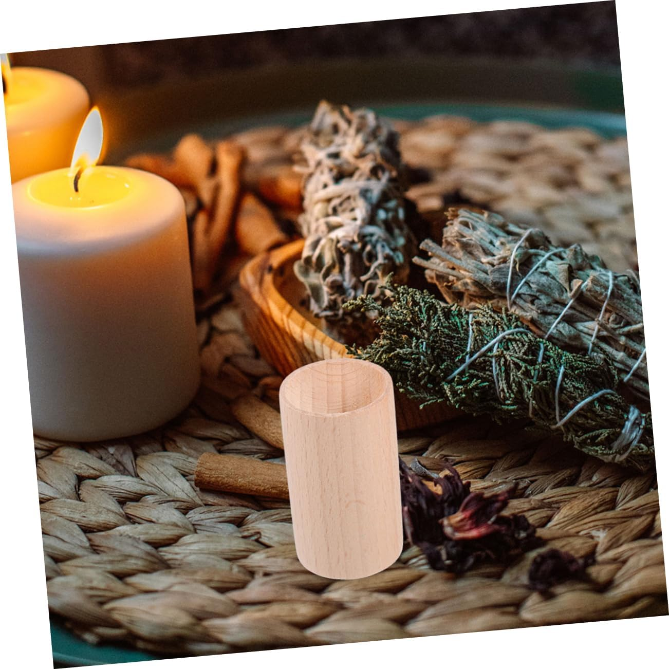 TOYZFRIENDY Mini Cylinder Pedestal Stands Aromatherapy Wooden Base Essential Oil Bottle Display Pillars Oil Diffuser Pillars image number 4