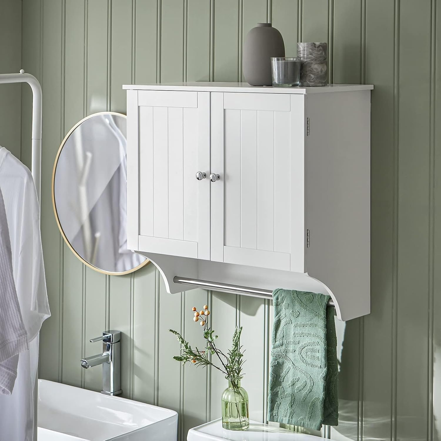 Sobuy Bathroom Furniture Wall Medicine Storage Cabinet Cupboard BZR84-W image number 5