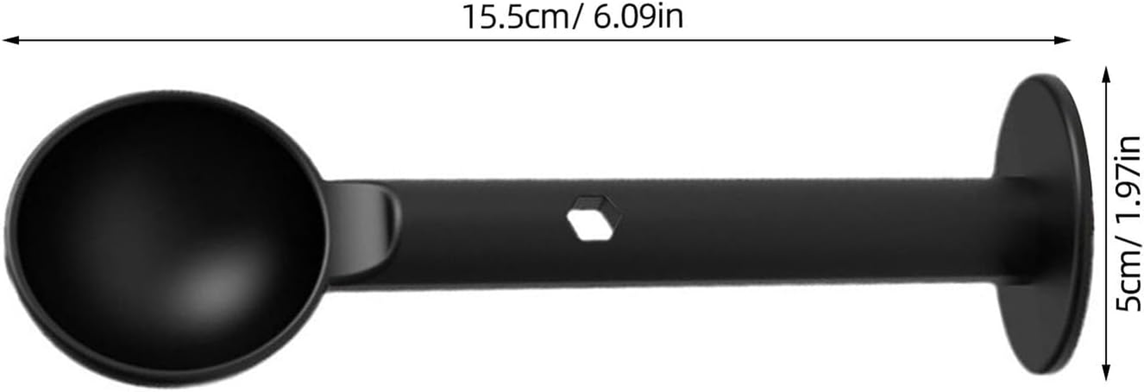 TOMETURE 2-In-1 Plastic Coffee Measuring Spoon and Tamper, Black Espresso Powder Press Tool for Home Coffee Bar and Espresso Machine Accessories image number 3