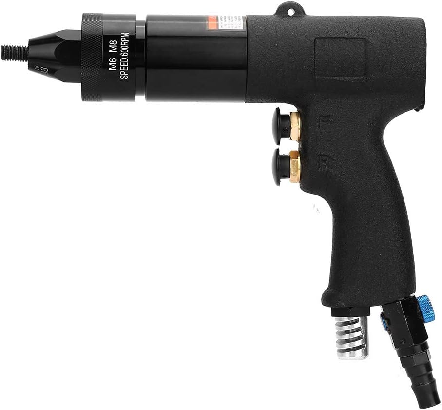 Jectse 1/4 Pneumatic Rivet Tool,90Psi Pneumatic Riveting Gun Pull Nut Automatic Air Riveter Nut Gun Tool, Rivet Setting Riveter (M6/M8 KP-739A) image number 5