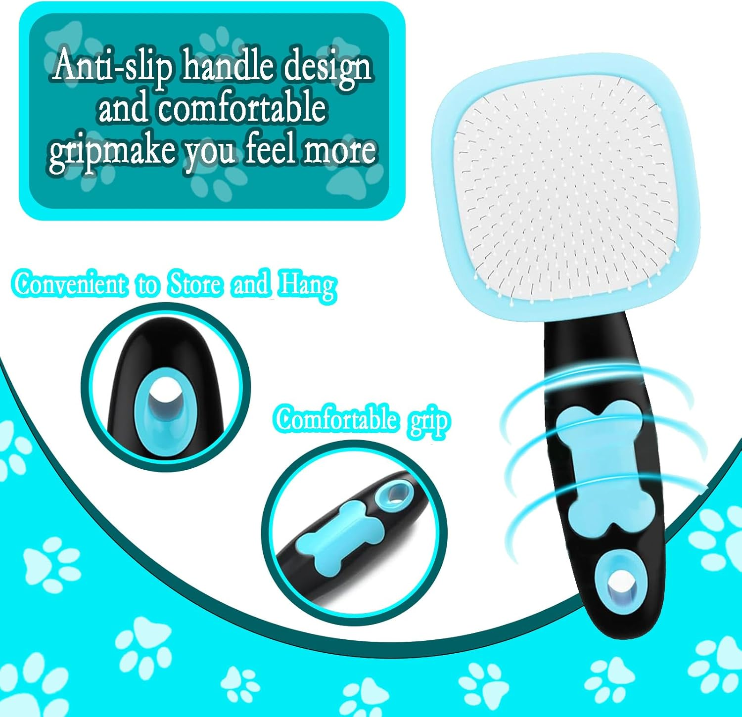 Gdsanlian Pet Brush, Dog & Cat Grooming Brush, Rotatable 360&deg; for Long & Short Hair, Blue, Suitable for Small Dogs & Cats image number 2