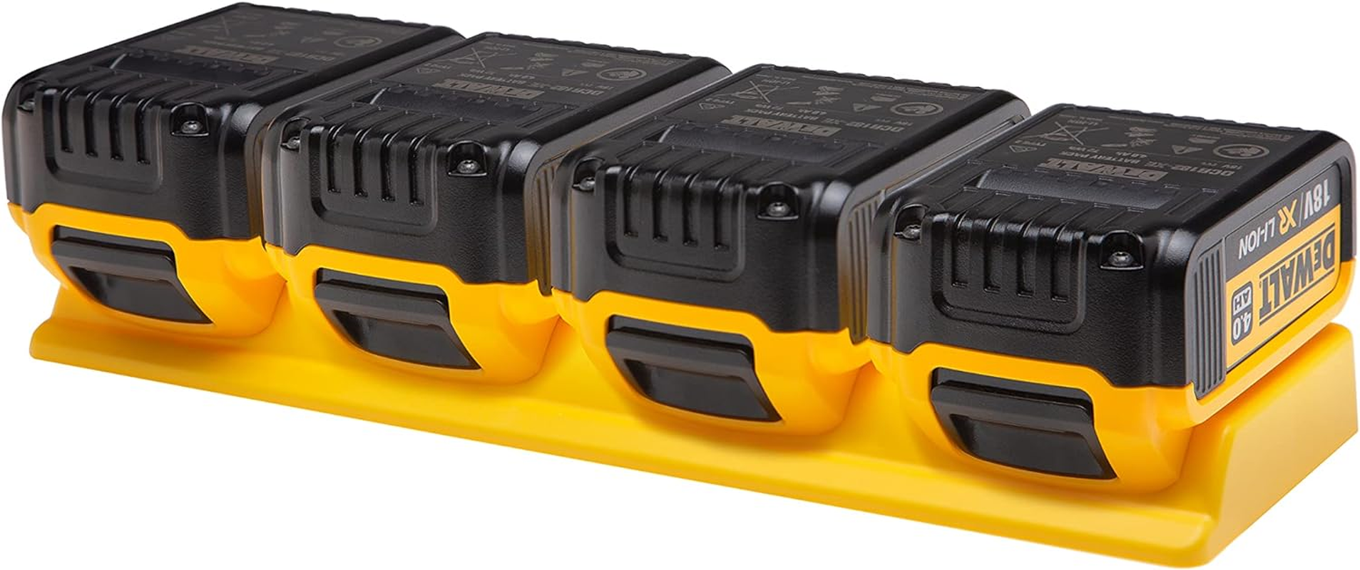 48 Tools Battery Holder for Dewalt 18V & 20V Battery Holder - Durable Wall Mount Storage for Cordless Power Tool Batteries, Easy Install, Commercial-Grade ABS image number 5