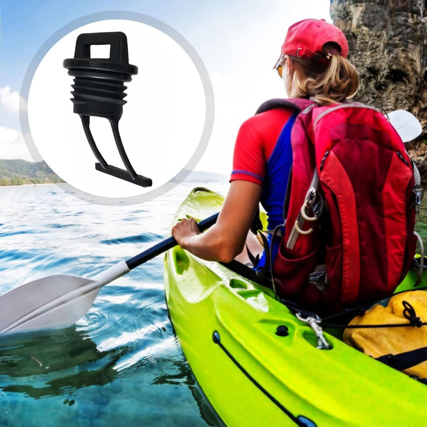 BEANPRECOY 4Pcs Nylon M19 Tapered Boat Drain Plug Replacement Part for Kayak and Marine, 19Mm Screw Bung Drain Hole Plug Receiver Kayak Thread Bungs Canoe Drain Holes Canoe Scupper Plug image number 1