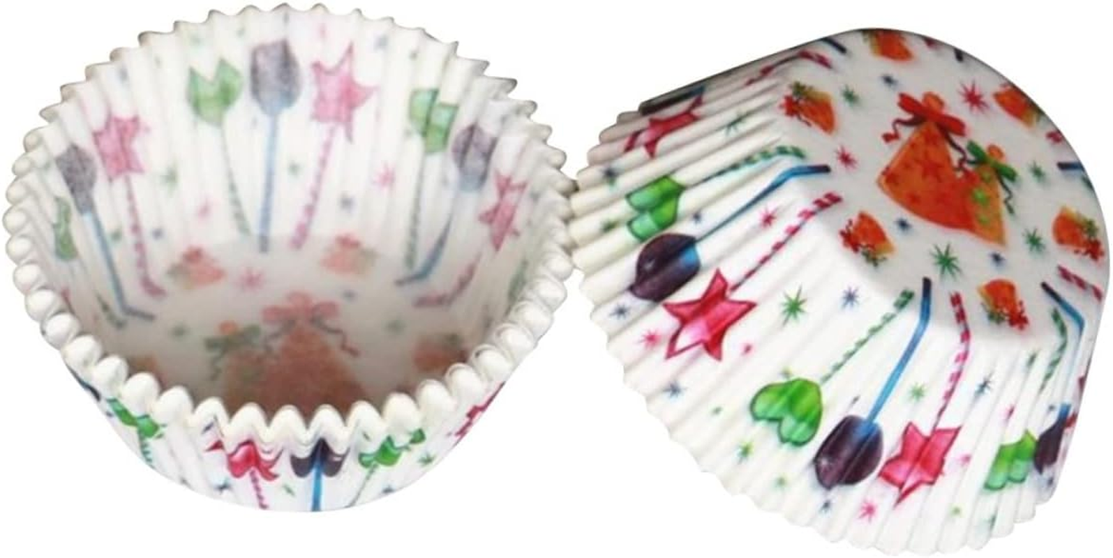 STOBAZA 100PCS Christmas Cake Cup Cupcake Wrappers Paper Muffin Liners Food Grade Soybean Ink image number 5