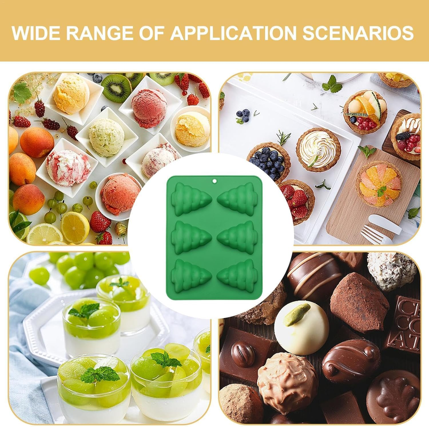 Christmas Chocolate Molds, Silicone Cake Mold, 6-Cavity Chocolate Molds, Silicone Molds, Jelly Pudding Molds, Holiday Baking Mould, Festive Dessert Molds, Flexible Chocolate Molds, image number 6