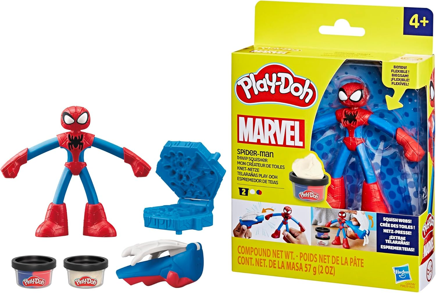 Play-Doh Marvel Spider-Man Thwip Squisher Set with Bendy Action Figure, Imagination Toys for 4 Year Old Boys and Girls and Up image number 6