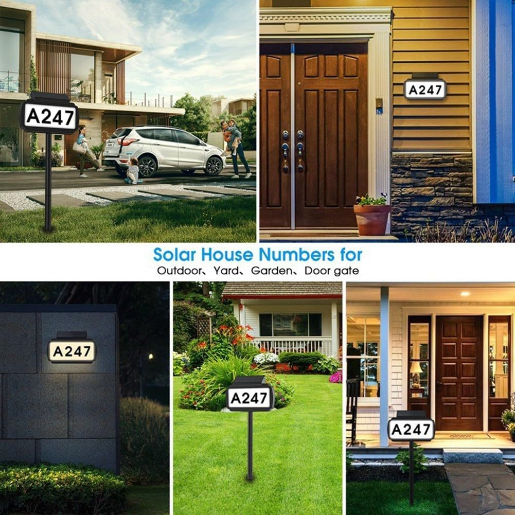 Suesacy Solar House Number Light House Address Digital Illuminated for Home Garden Door ABS+PC image number 6