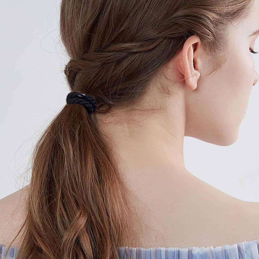 HMCEY Pack of 10 Women'S Hair Bobbles Scrunchies Colourful Tie Hair Elastics Ponytail Holder Hair Bands Multicoloured Suitable for All Hairstyles image number 5