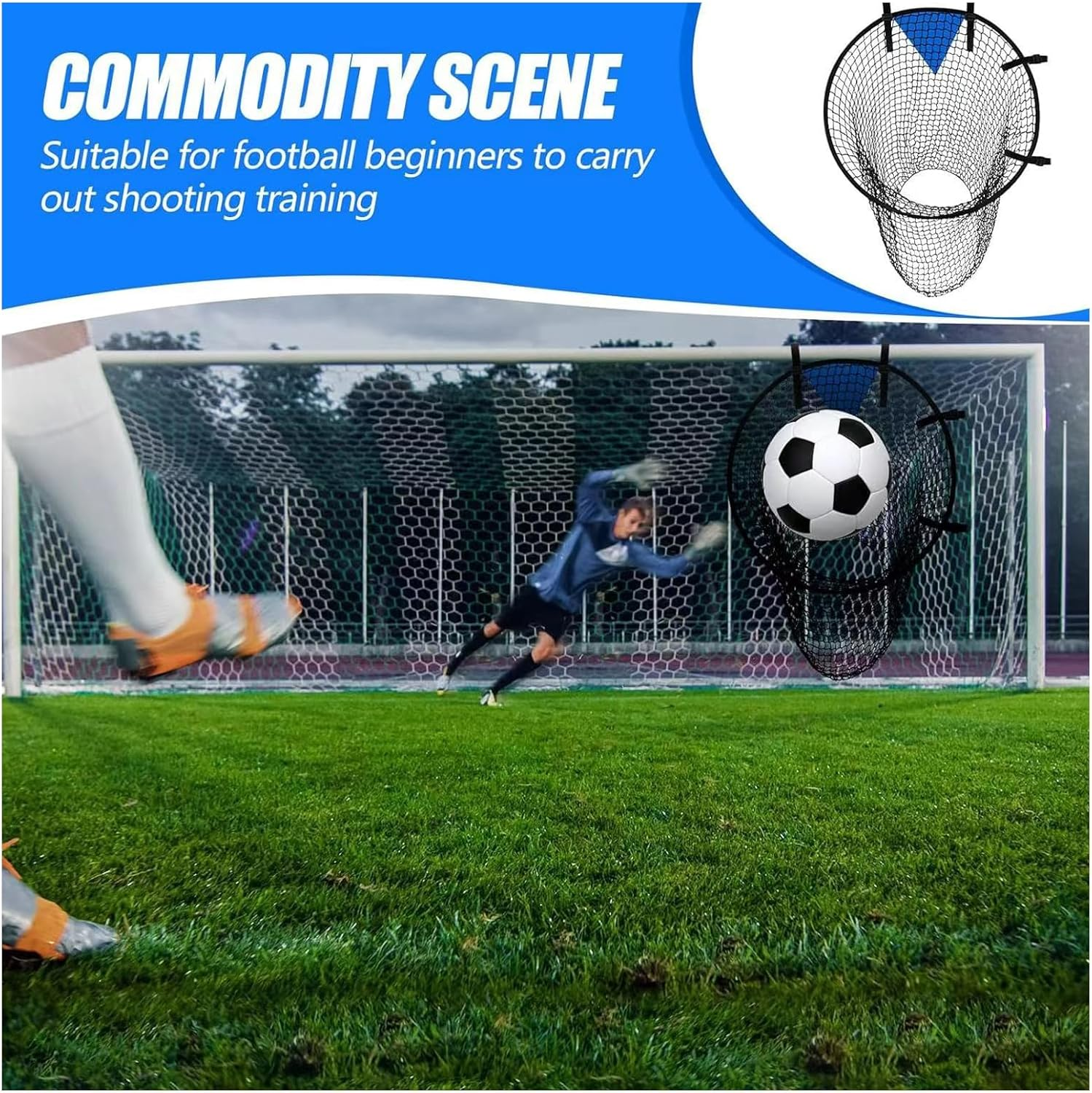 2Pcs Portable Foldable Soccer Target Goal Net Set - Improve Shooting Accuracy - Outdoor Football Training Equipment for Field Throwing Target image number 4