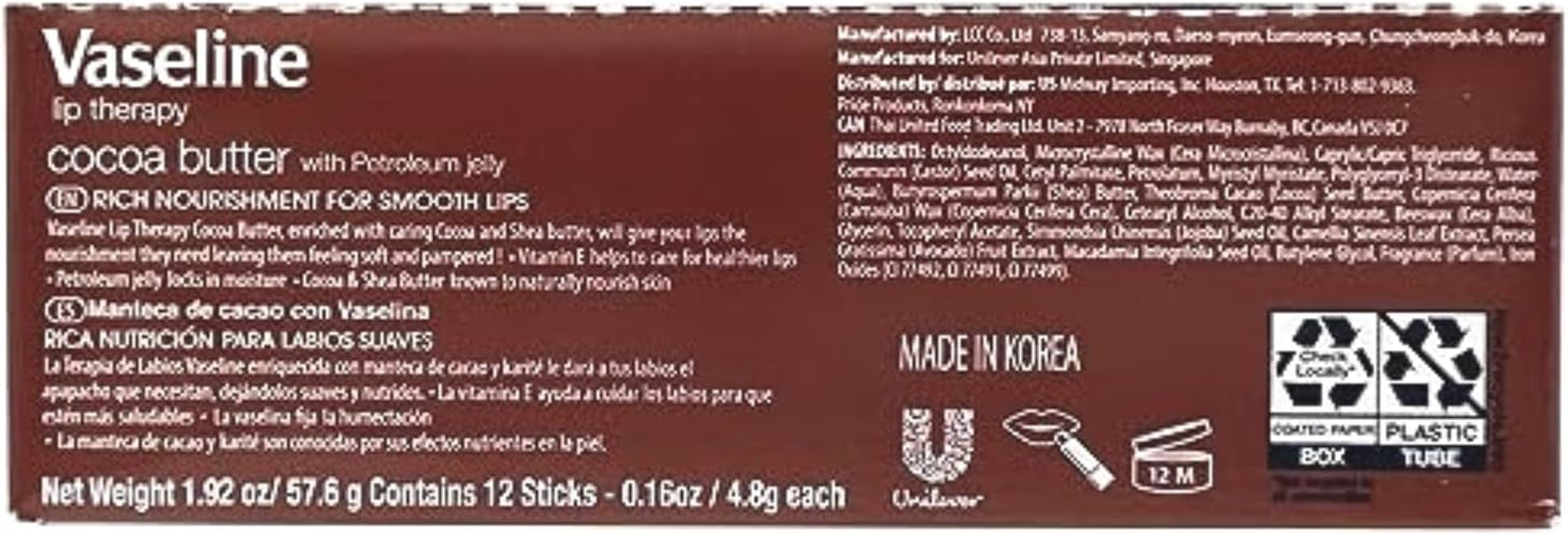 Vaseline Lip W/O Backer Card Cocoa - 12 Pack Box image number 5