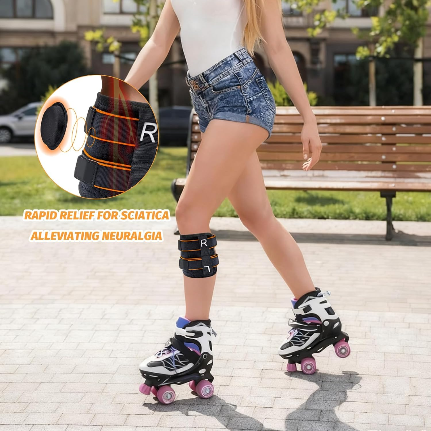 Sciatica Pain Relief Brace Device for Sciatic Nerve Pain, Sciatic Knee Leg Brace for Lower Back and Hip with Dual Pressure Pads, Suitable for Unisex