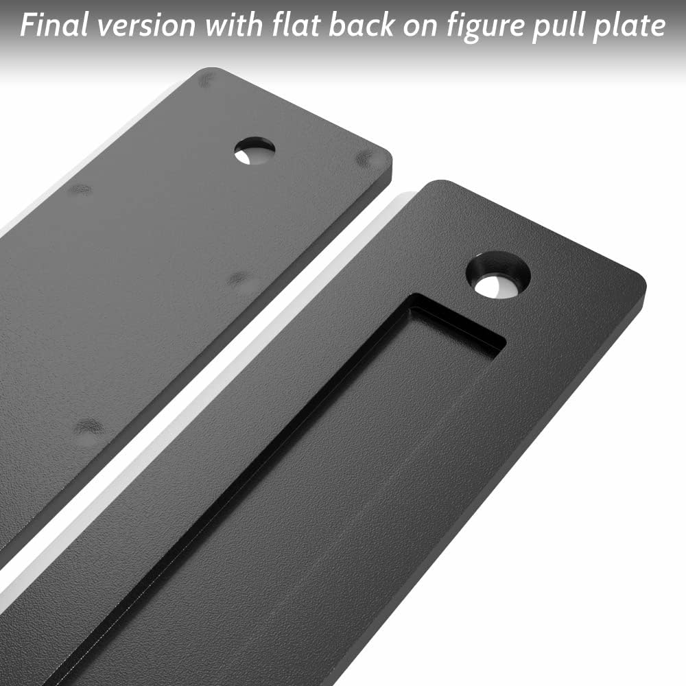 Skysen Sliding Barn Door Handle Flush Pull Set -Black 12" Square (685-2Pack) image number 3