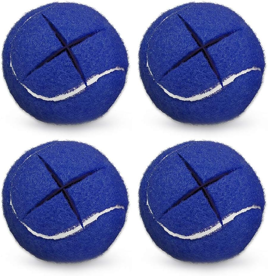 URBEST Walker Tennis Balls 4Pcs Precut Heavy Duty Tennis Balls for Walkers, Pre Cut, Blue