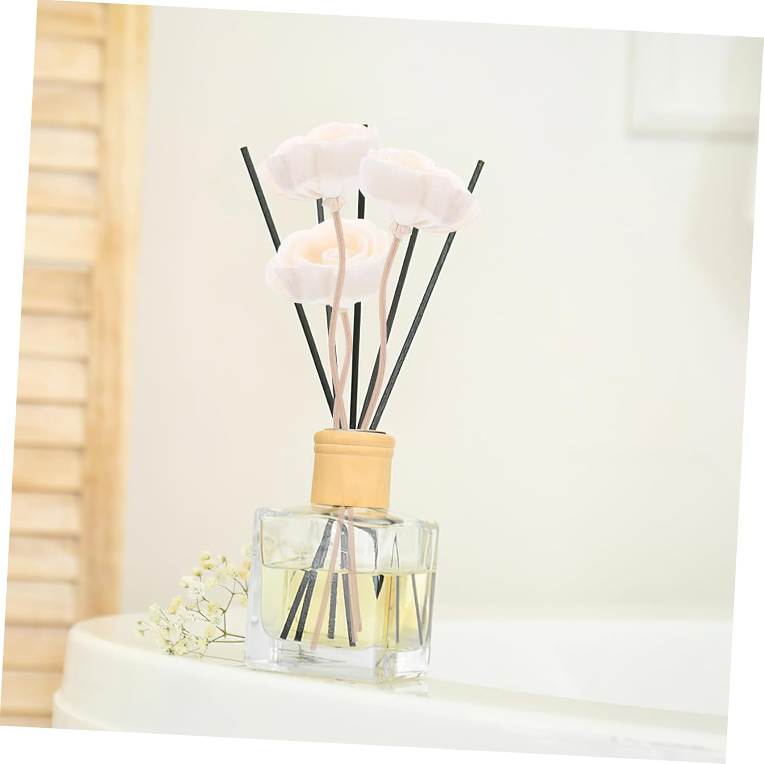 DOITOOL 50 Pcs Fragrance Diffuser Aroma Diffuser Scent Flower Rattan Oil Aroma Sticks Rose Flower Rattan Sticks Reed Stick Reeds Aroma