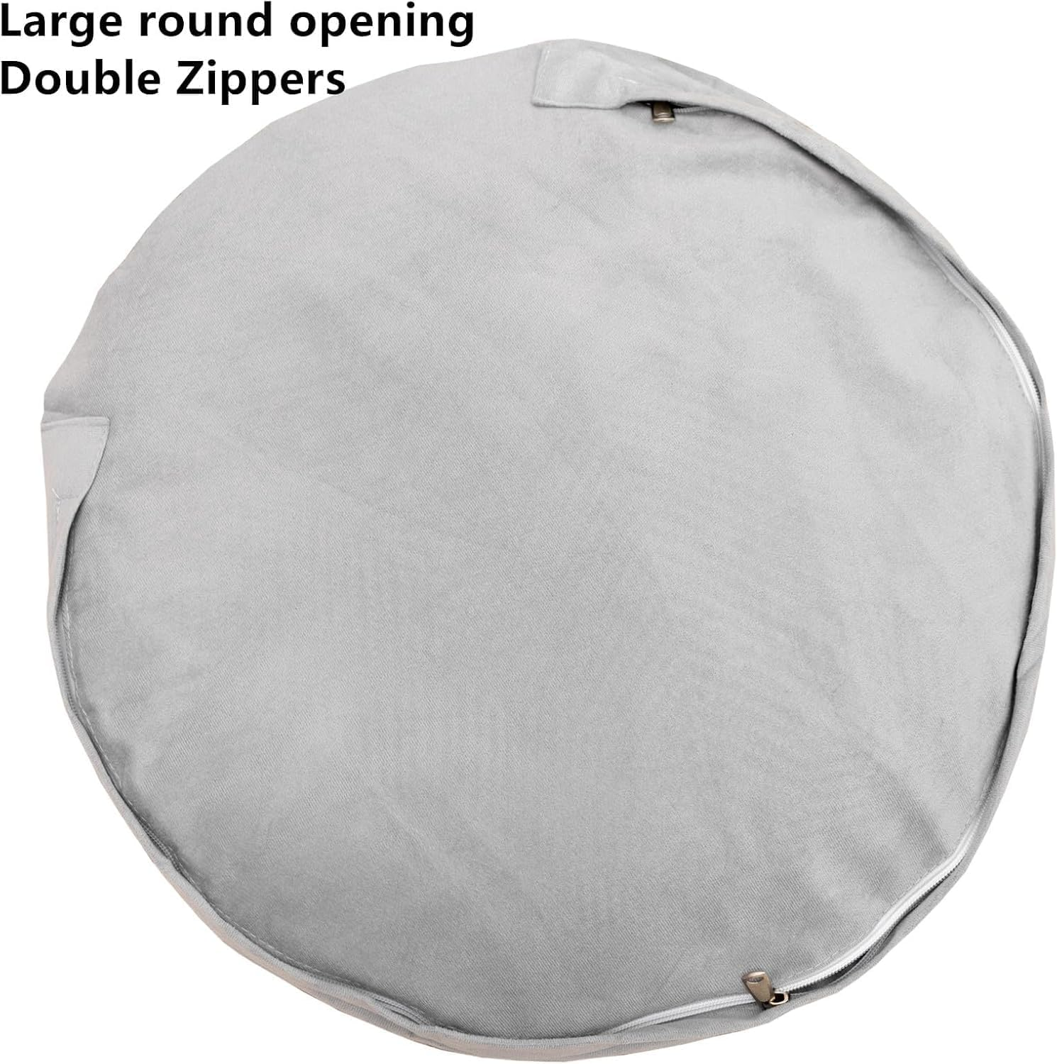 Unstuffed Ottoman Pouf Cover &ndash; 51X31Cm Footstool Slipcover, Storage Ottoman Foot Rest, Floor Pouf & Footrest Cushion Cover Only (Snow Gray) image number 1