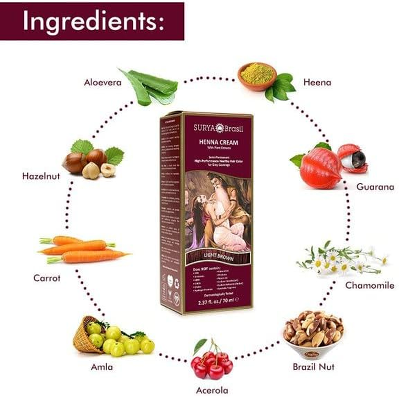 Henna Light Brown Cream Surya Nature, Inc 2.31 Oz Cream image number 3