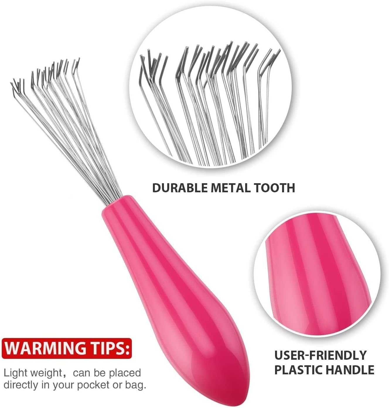 INSIME Comb Cleaner Brush Hair Brush Cleaner Tool with Metal Teeth for Deep Comb Cleaning | Proffesional Hairbrush Comb Cleaner Tool for Hair Comb Cleaning for Home & Salon (Pack of 2) image number 1