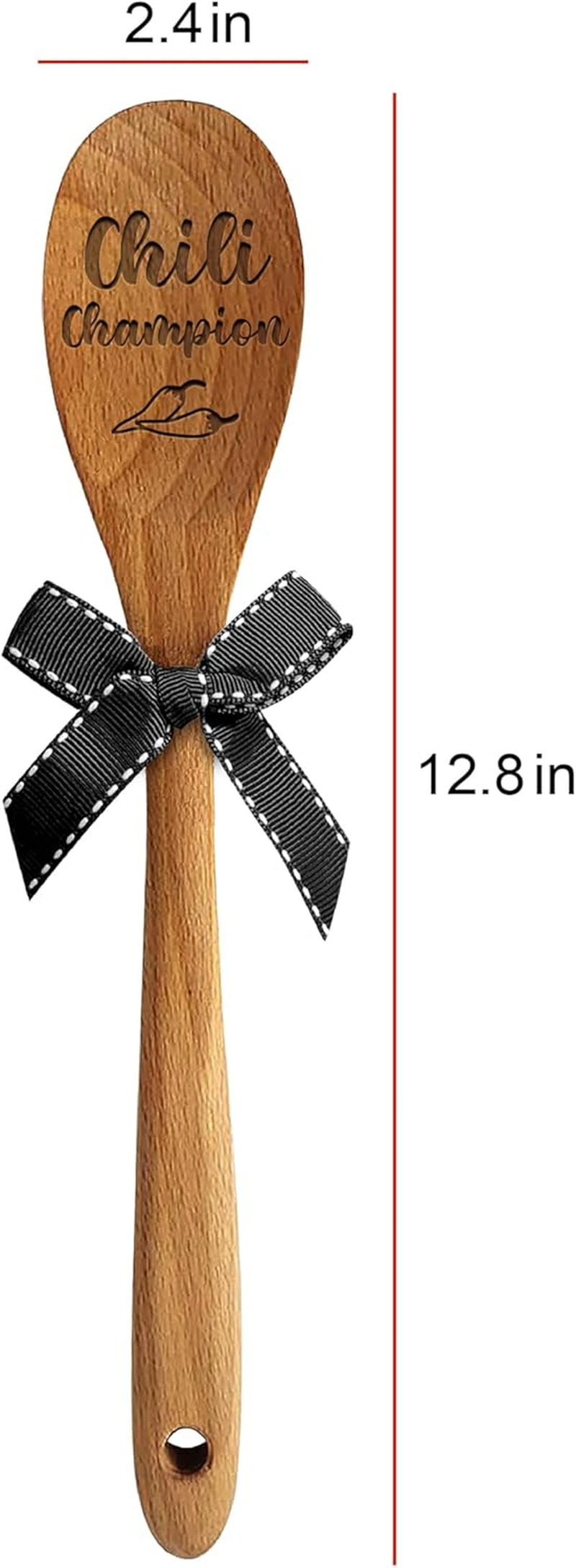 LRUIOMVE Chili Champion Wooden Serving Spoon - Suitable for Cooking, Chili Contests, Mixing, and Stirring - Great for Chili Cook Offs - Funny Spoon Gifts for Him, Her, Boys, Girls, Husband, Wife image number 4