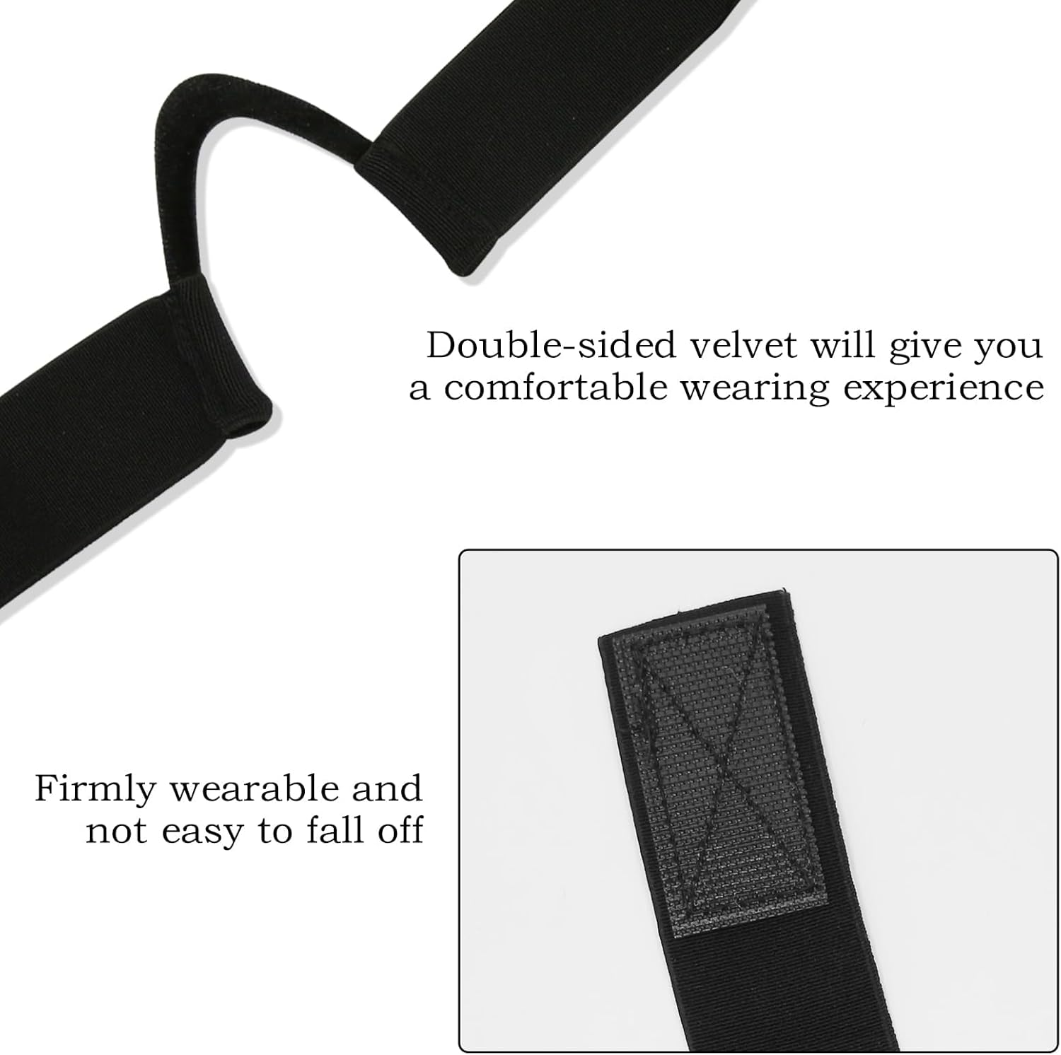 HINGTAI 3Pcs Double-Sided Velvet Ear Painless Wig Bands C-Shaped, Comfortable Soft Painless Wig Band with Ear Cut Outs Tools, Earless Melting Band Supplies image number 3