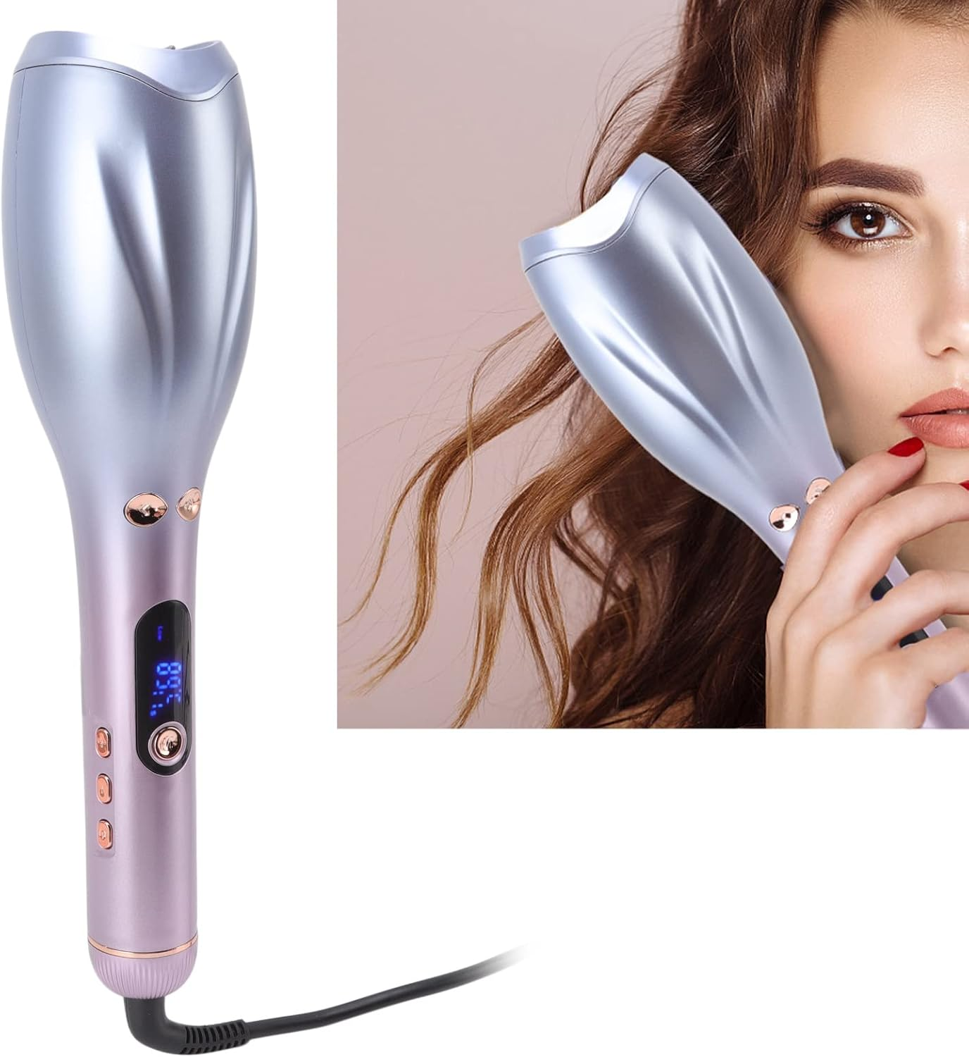 Automatic Curling Iron ABS Innovative Key Design Automatic Curling Iron 110-240V Wide Temperature Range Fast Heating Rate for Women'S Hair Styling (AU Plug) image number 5