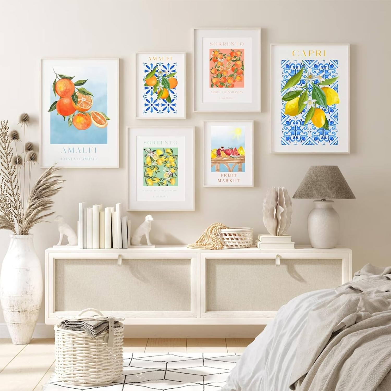 Fruit Wall Art Kitchen Artwork Wall Decor Fruit Prints Colorful Lemon Canvas Wall Art Vintage Pictures Fruit Market Poster Lemon Orange Prints Set of 6 for Room Bedroom 8X10 Inch Unframed image number 6