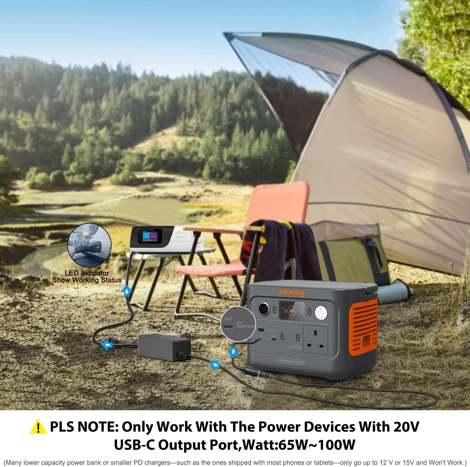 HKY 20V PD USB-C DC Coverter Cable Kit for Resmed Airsense 11 Autoset/Elite/Cpap Machines & Resmed Airmini Cpap/Autoset/Autoset for Her Portable CPAP Machine Power Cord Airsense 11 Airmini Supplies image number 2