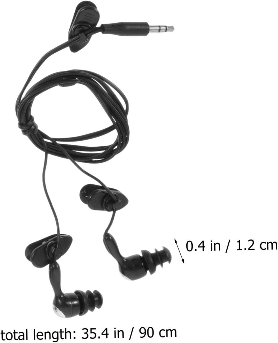 Sewroro Waterproof Mp3 Earphones 2Pcs In-Ear Earplug Earphones 3.5Mm Jack for Swimming and Diving Suitable for Underwater Sports White and Black image number 1