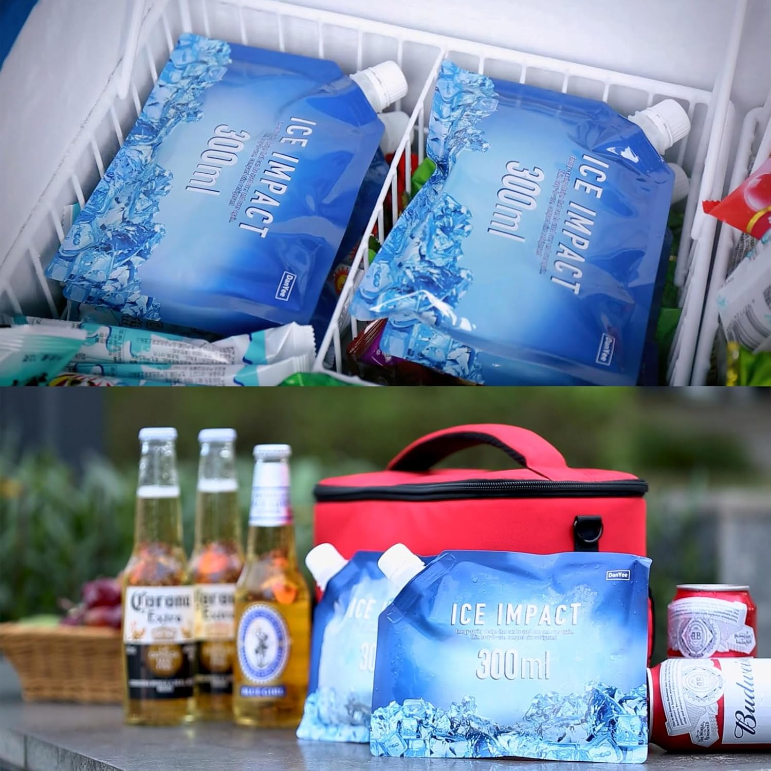 Danyee Ice Packs Ice Bag, Freezes in Approximately 2.5 Hours, Keeps 5.5 Hours below Freezing, Cold Insulation, Long Time, Repeated Use, Soft Type, Water Injection Type, Outdoors, image number 3