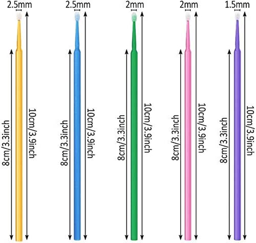 500 PCS Disposable Micro Applicator Brush Bendable Makeup Brush Mascara Brush Eyelash Brush Disposable Eyelash Mascara Brushes Wands Applicator Makeup Brush Kitsfor Eyelash Extensions, 5 Colors image number 2