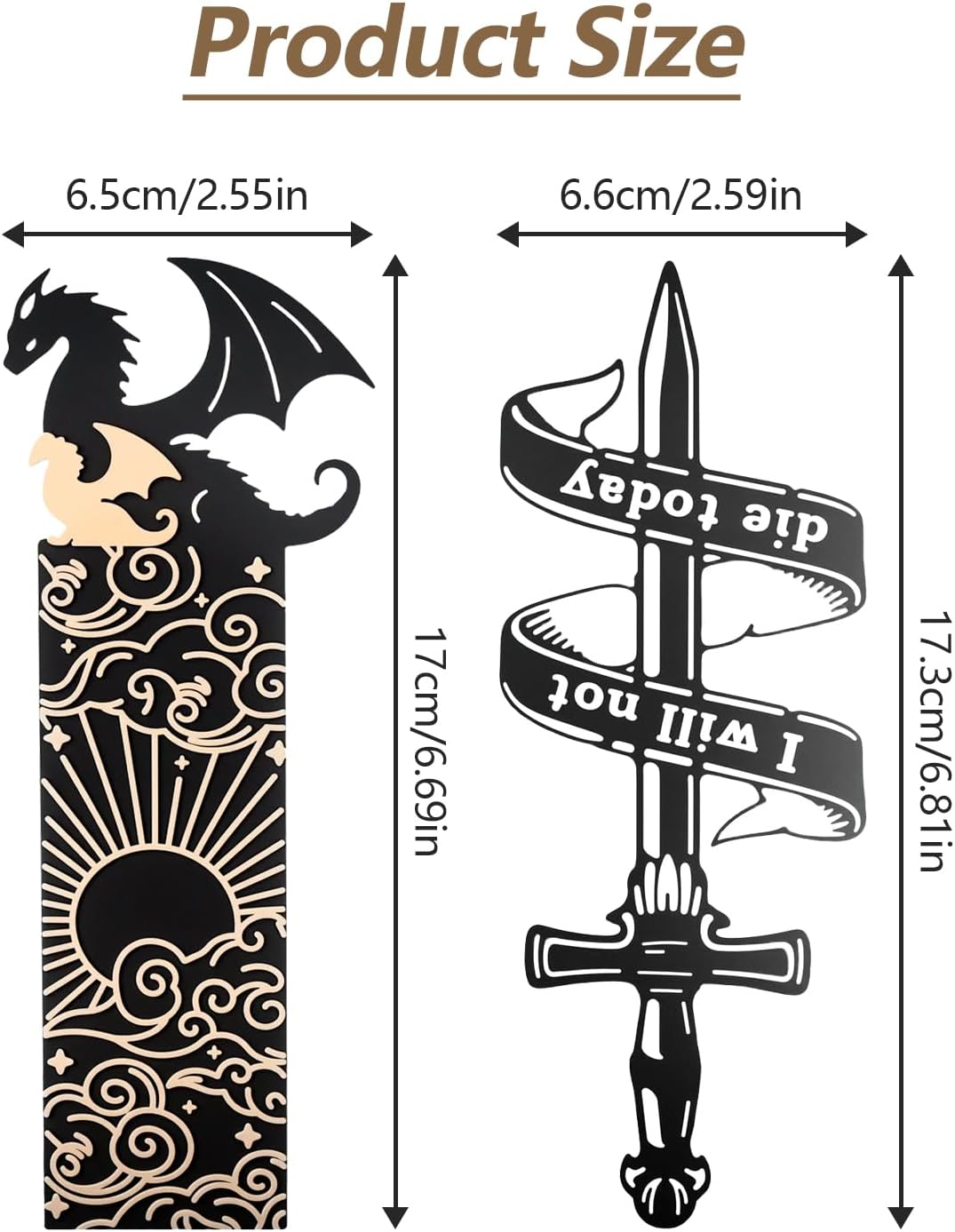 2PCS Fourth Wing Bookmark, Flying Dragon Bookmarks Reading Marks Books Cool Book Marks for Reading Men Women Book Accessories, Presents for Books Lovers (Style 1) image number 2