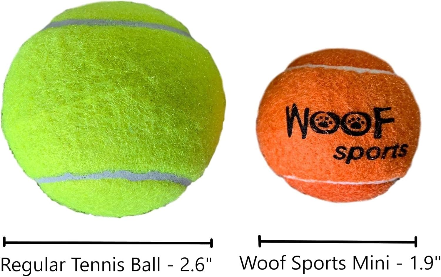 Woof Sports Small/Mini 1.9" Durable Dog Tennis Balls - 25% Thicker than Regular Tennis Balls. 12 Orange Ecofriendly Balls & Mesh Carrying Bag. Perfect for Smaller Dogs image number 2
