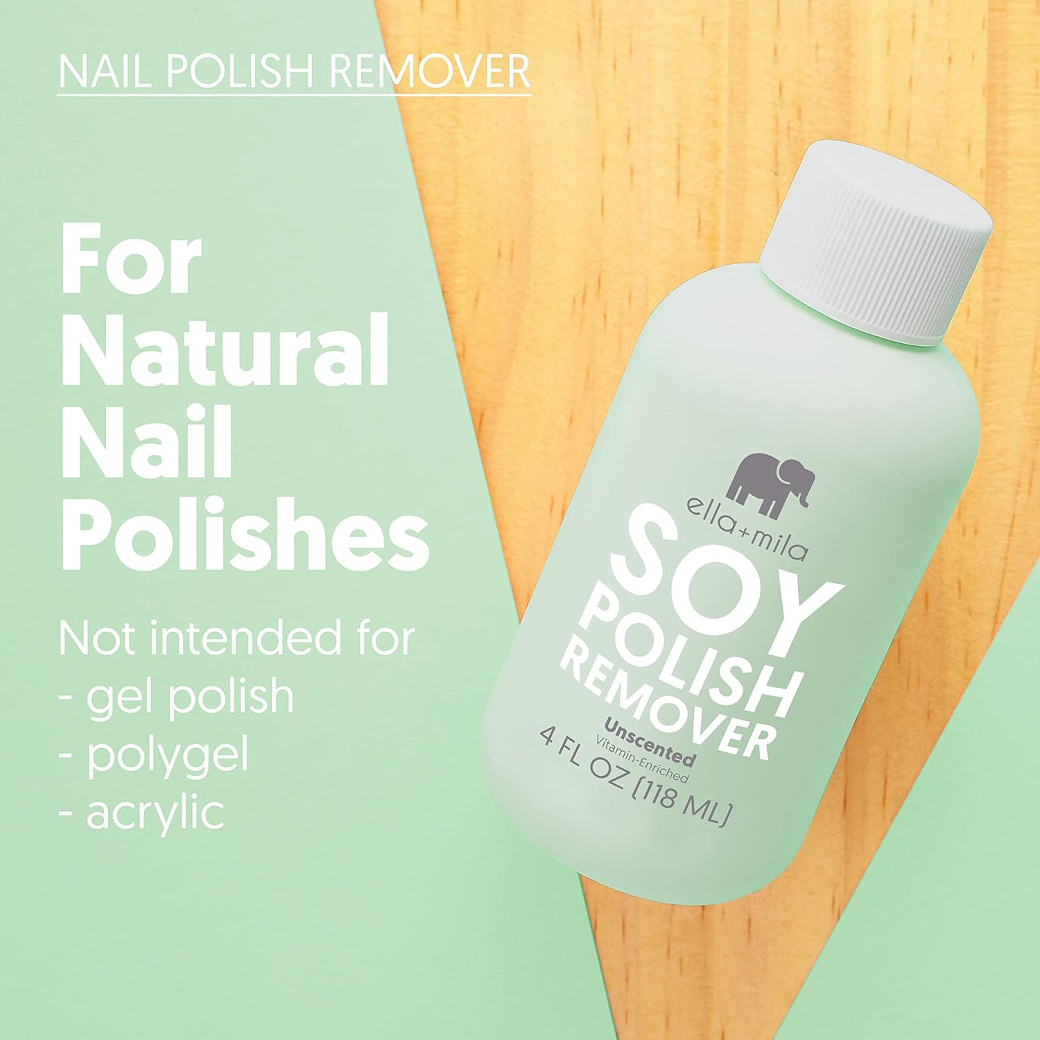 "Soy Nail Polish Remover" Non Acetone & Alcohol Free Unscented & Odour Free Best for Natural Fingernail Contains Vitamins A, C , E