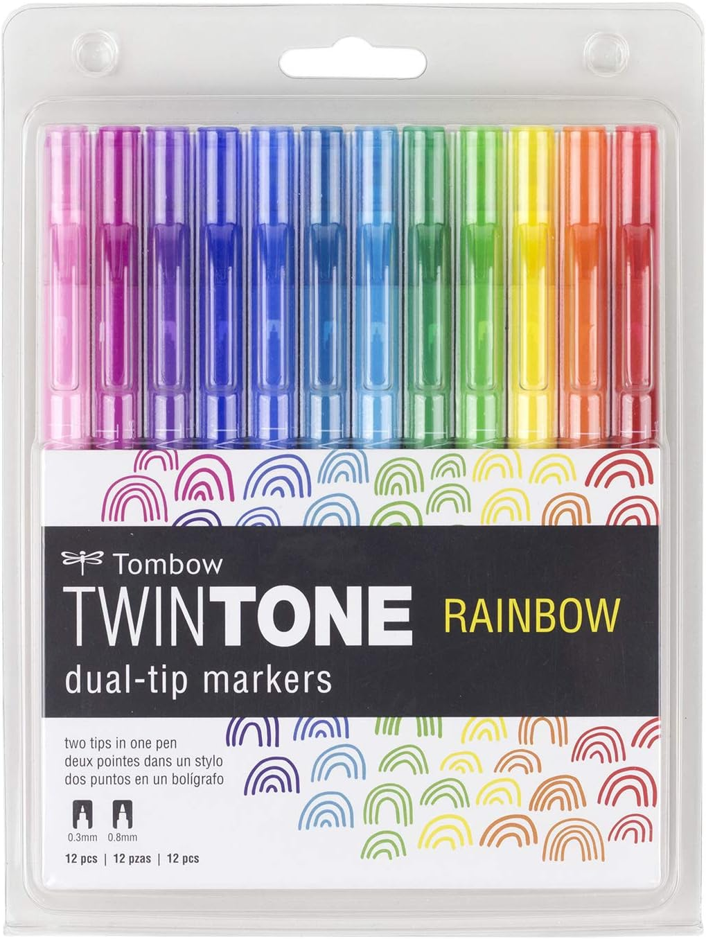 Tombow Twintone Pastel Marker 12-Pieces Set, Multicolour, One Size