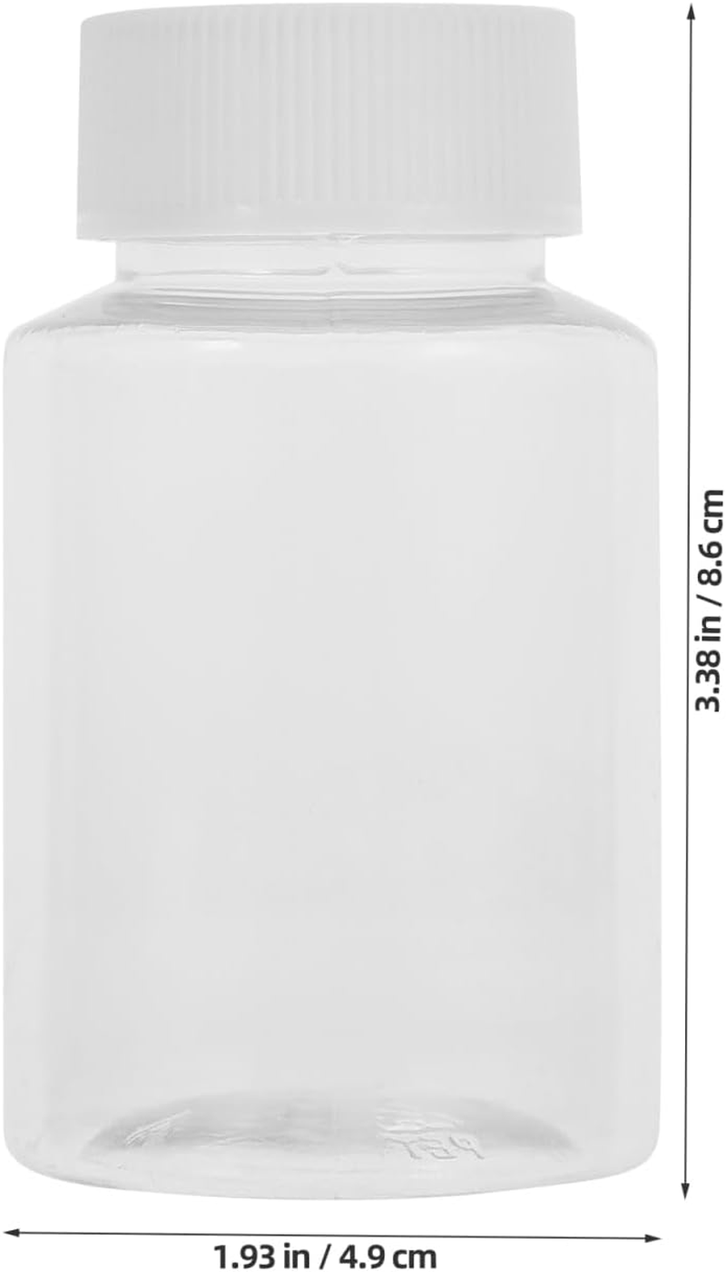 Iplusmile 12Pcs Plastic Pill Bottles, 100Ml Empty Medicine Bottles with Caps, Small Clear Reagent Bottle Chemical Containers for Liquid Powder Medicine image number 2