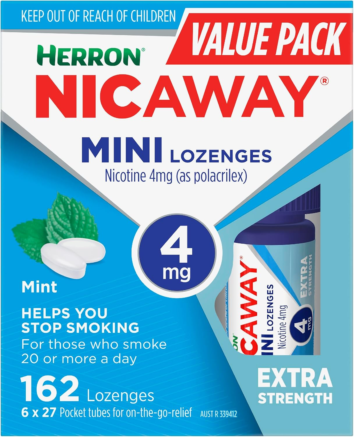 Nicaway Mini 4Mg Stop Smoking Lozenge (Pack of 162) image number 6