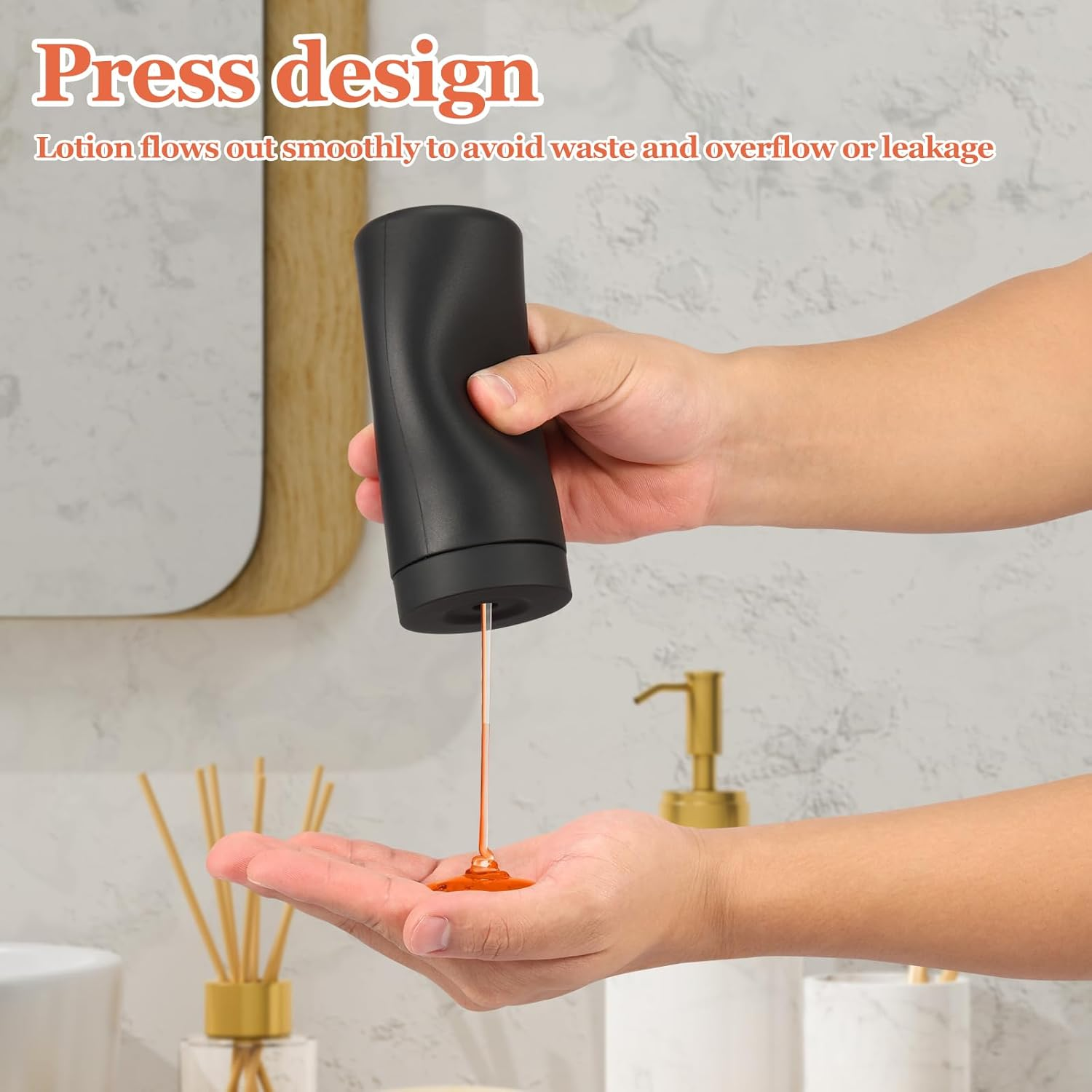 Awobepl Silicone Dish Soap Dispenser Refillable Dish Soap Squeeze Bottle 240Ml Dishwashing Liquid Dispenser Portable Hand Soap Bottle for Kitchen Sink (Black) image number 5