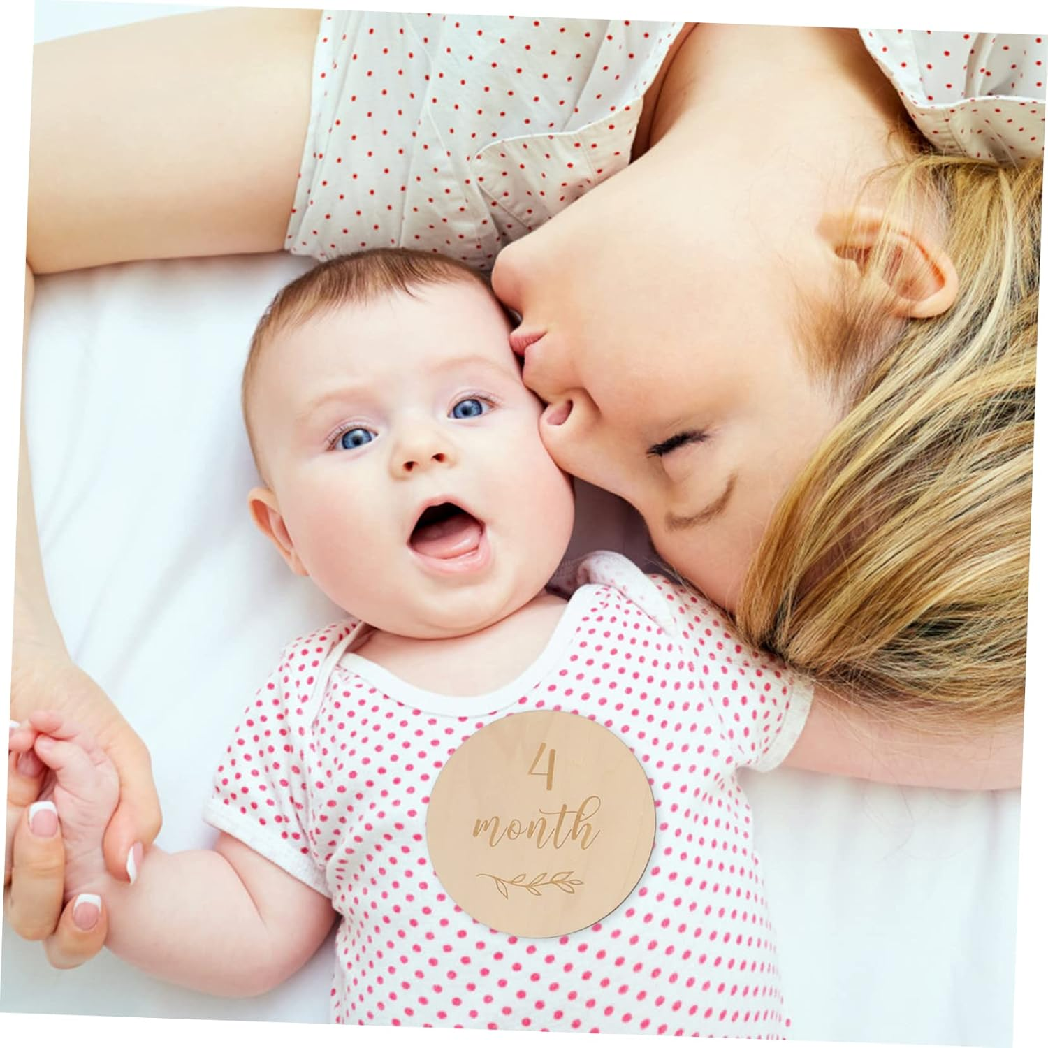 Wooden Newborn Milestone Monthly Growth Cards for Babies, Infant Age Announcement Photo Props Set, 13Pcs Baby Shower Keepsake Cards image number 2