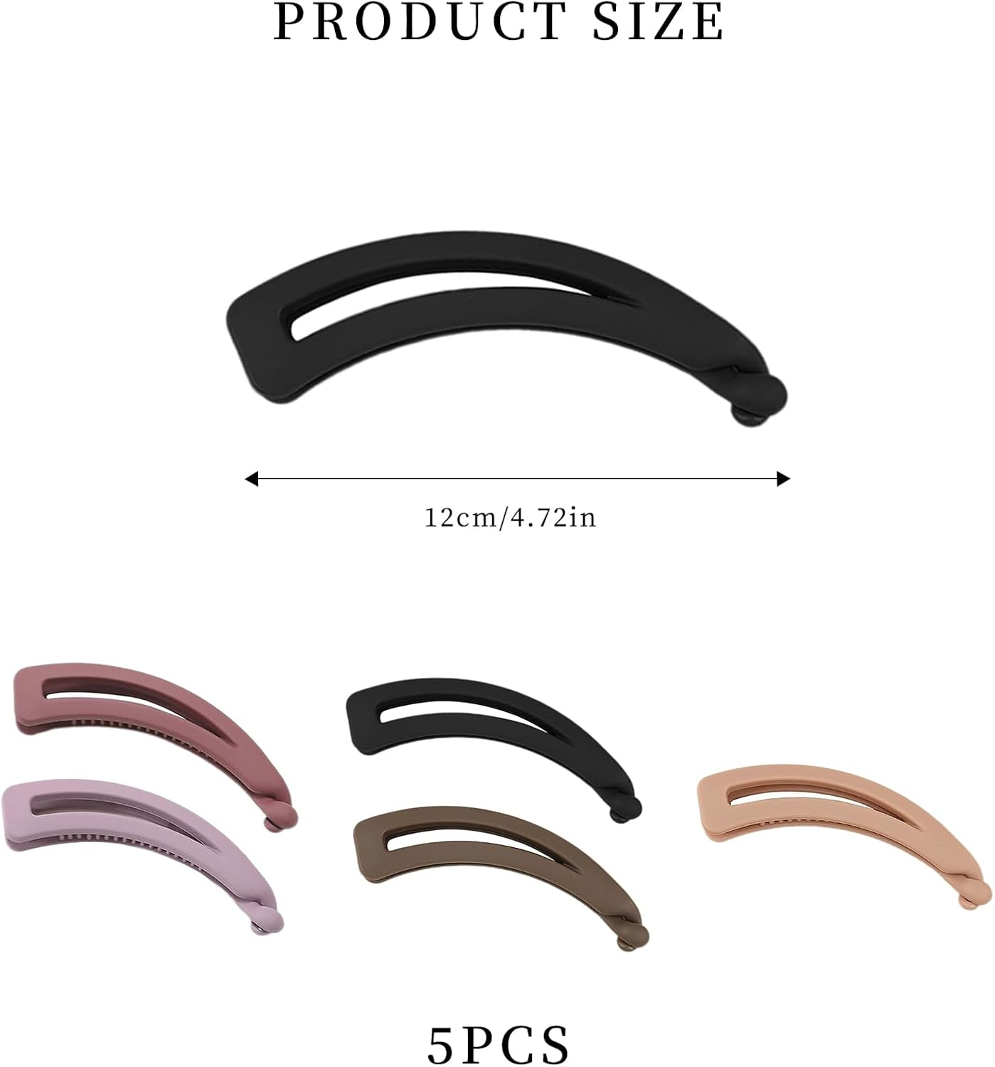 Pack of 5 Banana Clip Hair, Banana Clip Thick Hair, Banana Clip Thin Hair, Retro Banana Hair Clip, Non-Slip Banana Clip, Suitable for Women and Girls image number 4