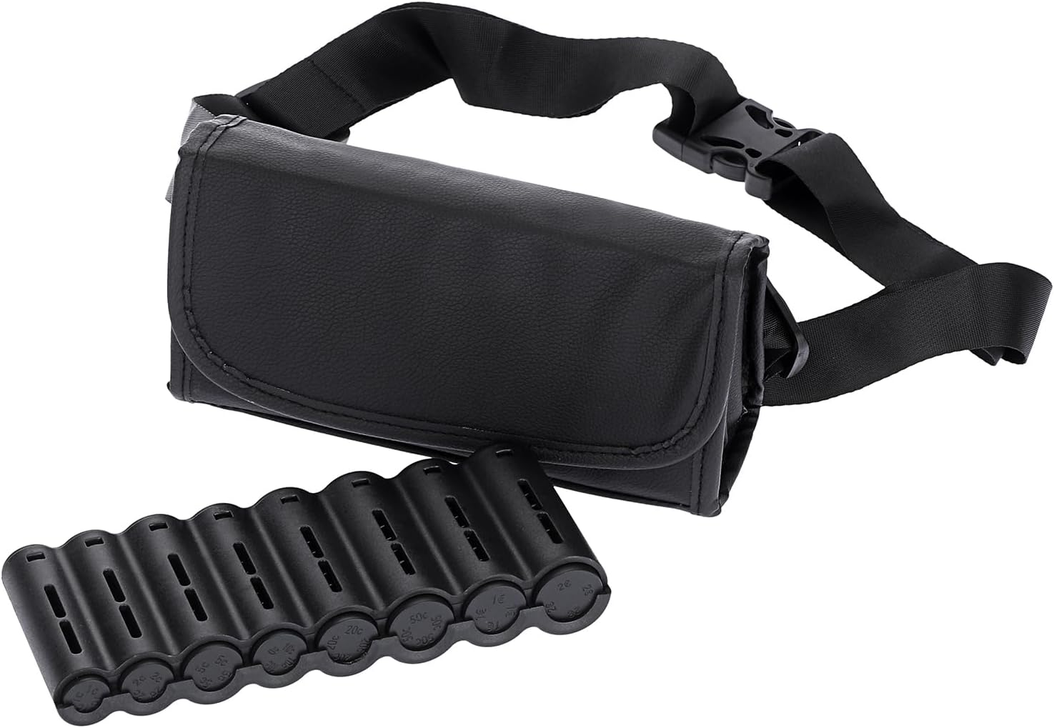 OGA Wallet with Coin Dispenser, Black Waiter'S Bag, Belt Bag with Coin Sorter and Organiser for Waiters, Bus Drivers, Taxi Drivers, Adjustable Belt, 8 Compartments for Coins (21.3 X 7 X 10.3 Cm image number 5