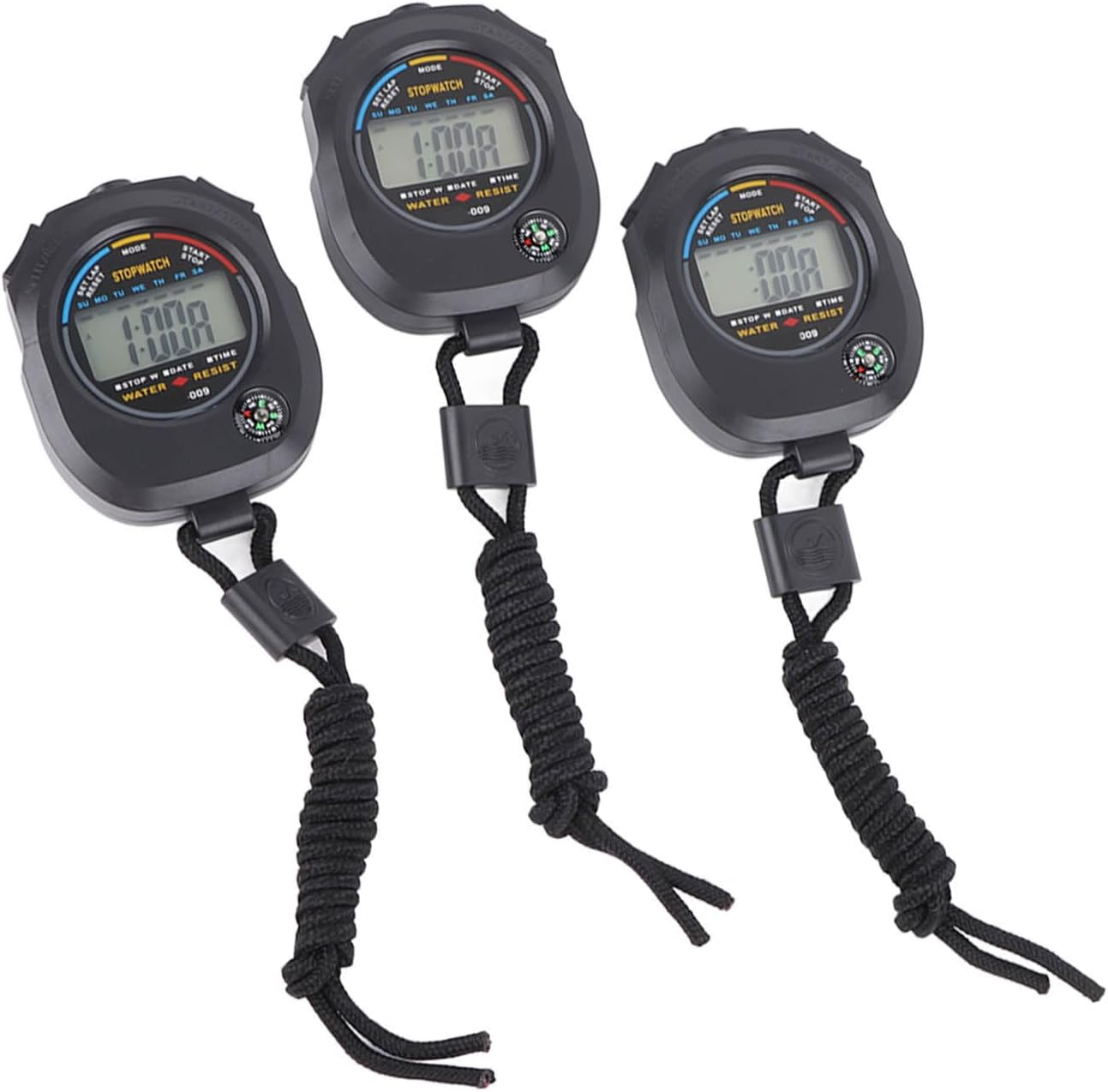 3 PCS Sports Stopwatch, High Precision Waterproof 40Mah Stopwatch Sports Stopwatch, for Timing Races, Swimming, Basketball Games (Product Is Non Rechargeable) image number 2