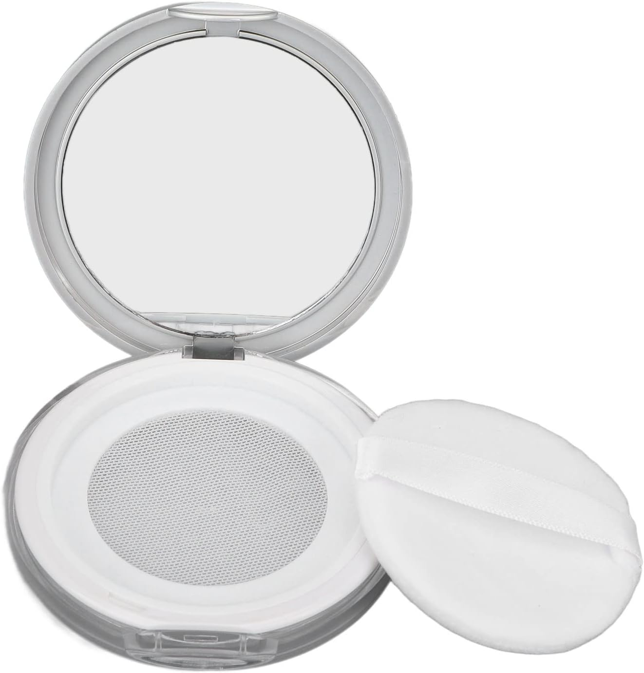 Ejoyous Portable Loose Powder Case (ABS Material) with Powder Puff/Mesh Sifter/Hd Mirror, Leak Proof Sealed Design, for Blush/Foundation Refill DIY Makeup Storage image number 1