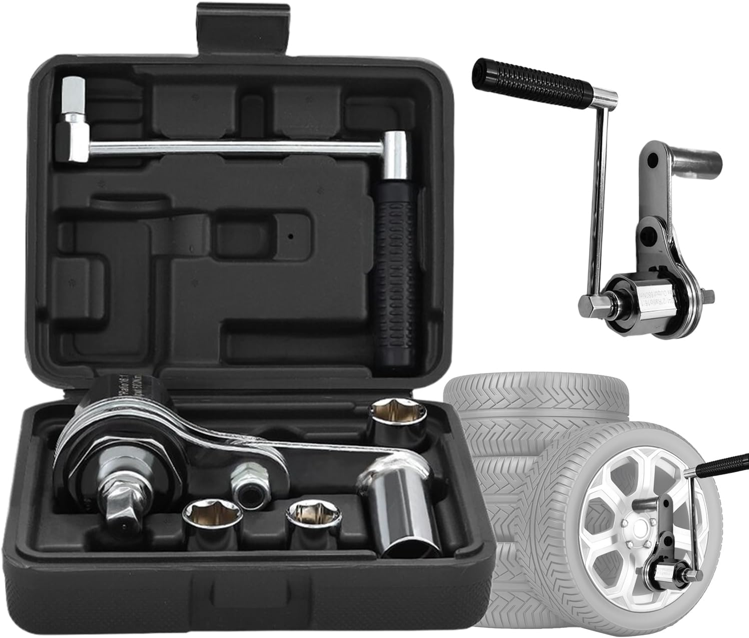 Torque Multiplier Wrench - Hand Flight Nut Remover Kit Professional Wheel Plug Set Automotive Repair Garages Torque Multiplier Tool Tyre Nut Removal Tool image number 3