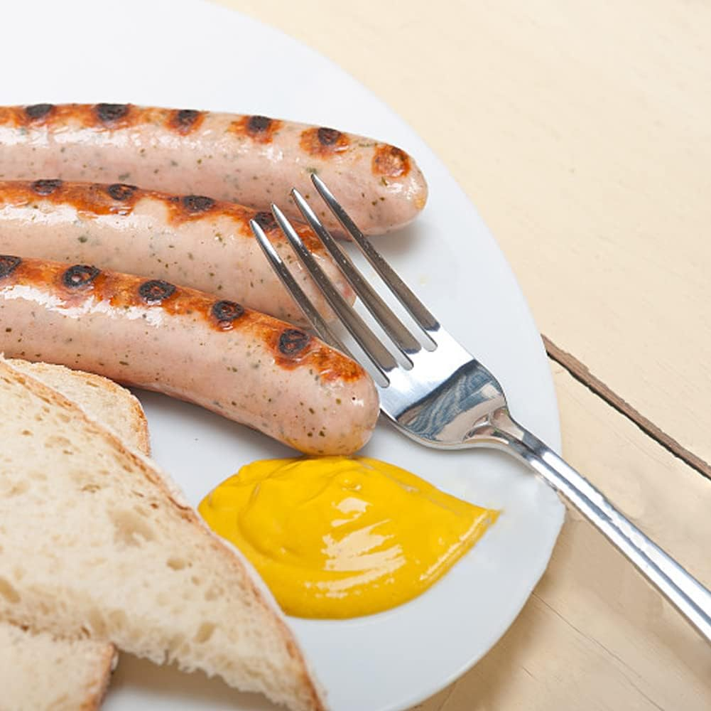 MAKAWER Flatware Dinner Forks Stainless Steel Cake Fork Top Food Grade Fruit Dessert Fork Table Forks Mirror Finish & Dishwasher Safe Set of 6, 7.2Inch image number 5