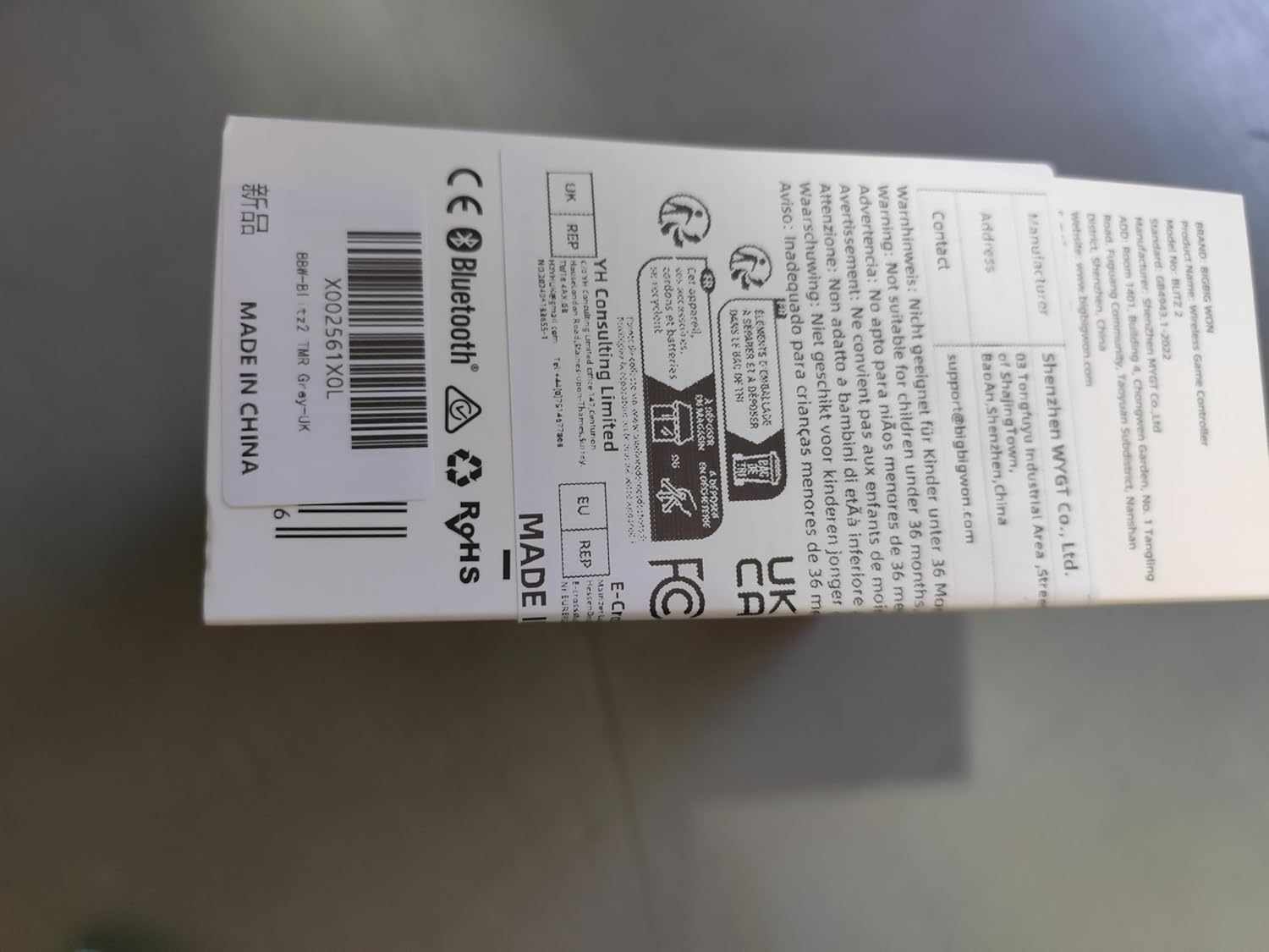 BIGBIG WON BLITZ 2 Pro PC Video Game Controller, TMR Electromagnetic Joystick,2000Hz Wireless Polling Rate,1000Hz Gyroscope,16 Mechanical Buttons,Pc+Mobile APP Gamepads for FPS Games-Gray image number 5