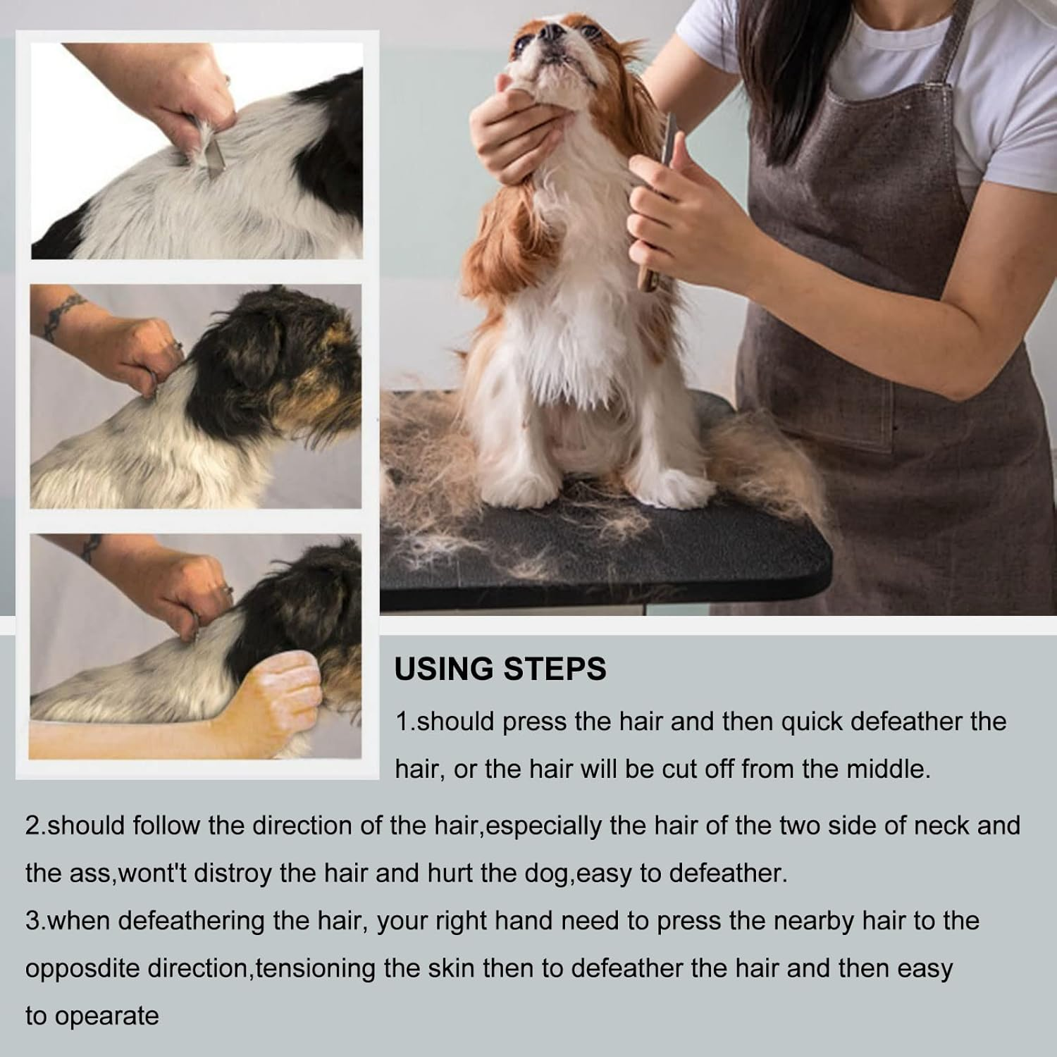 Trimming Knife for Dogs, Dog Trimming Knife Grooming Knife Undercoat Trimming Knife Rough Hair for Dogs Terrier Dachshund Rough-Haired Dachshund (Left-Handed User) image number 3