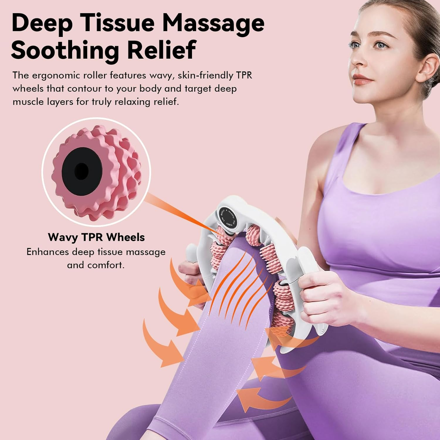 Lymphatic Drainage Massager Roller &ndash; Cellulite Massage Tool anti Cellulite Fascia Massage Tool for Body Sculpting, Deep Tissue Relief & Skin Firming &ndash; Manual Gua Sha Roller for Legs, Glutes, and Belly image number 3