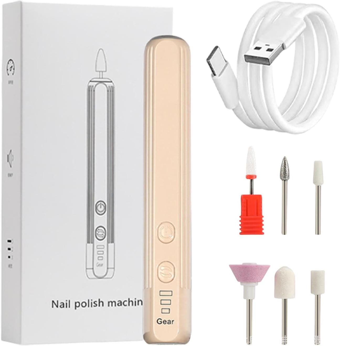 Shurzzesj Electric Nail Drill File Professional | Electric Nail Drill Machine Kit - Compact Portable Design Nail Drill Kit Hand Foot Care Tool for Acrylic, Gel Nails image number 4