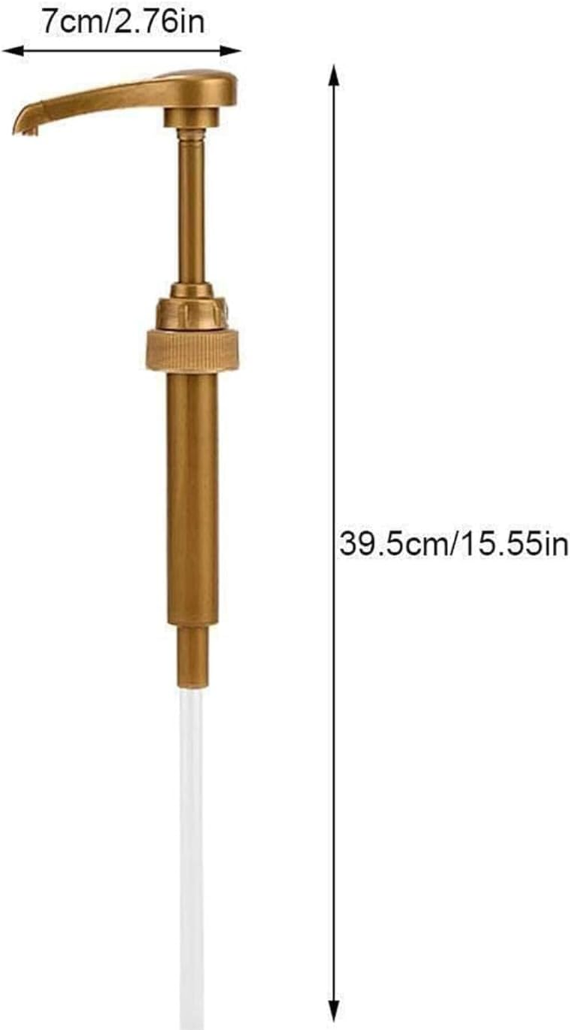 Gold Squirt Syrup Pump, (Pack of 2) Coffee Syrup Pump Dispenser | Coffee Syrup Bottle 750Ml / 25.4Oz Syrup Pump for Kitchen Dinning Bar Accessories | Compatible with Monin, Torani, Da Vinci Bottles image number 5