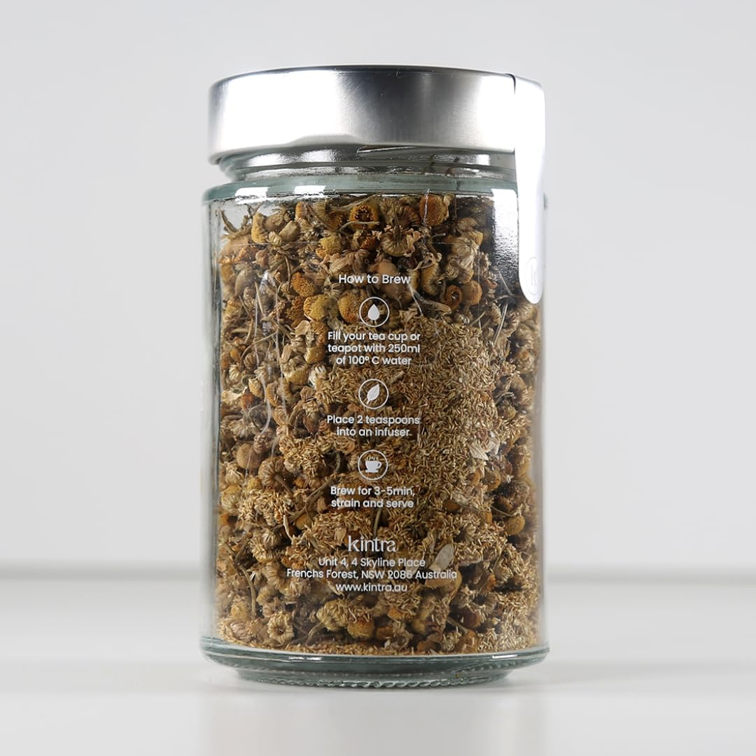 Kintra Foods Loose Leaf Chamomile Blend Tea Glass Jar 40 G image number 2